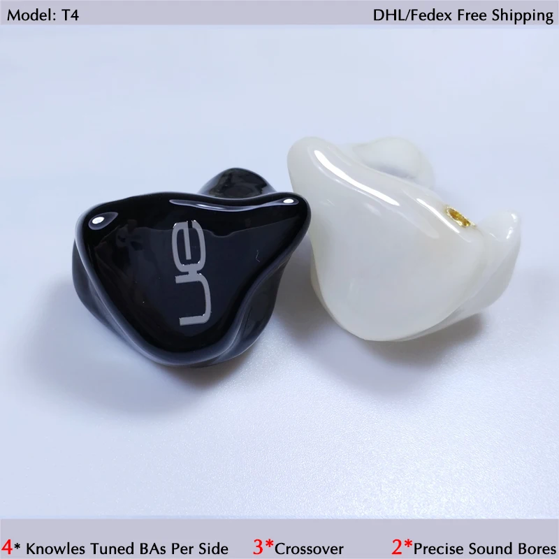 Hisenior T4  4/8Units Balanced Armature BA Drivers Custom-Fit  In Ear Monitor CIEMs Noise Cancelling Custom Earphone DHL/FEDEX