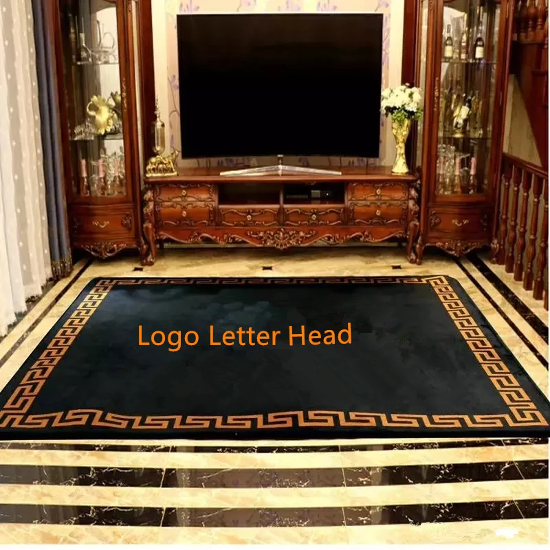 

High end Lady Head V Logo Rug Home decor, 100% Acrylic Hand Carved Carpet , Can be customized and color