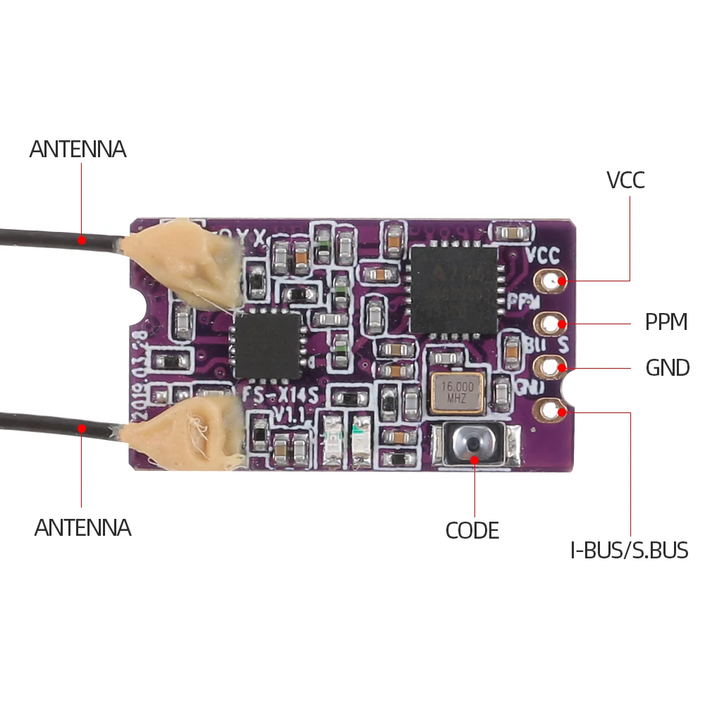 FlySky FS X14S приемник 2 4 ГГц 14CH PPM S. Автобус выходных сигналов для I6 NV14 I6X i4 I4X
