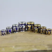 5 stks/partij Tibetaanse Stijl Vat Metalen Kralen 8 10 12 14mm Drop Olie Craft Bail Charme Spacer Kralen DIY sieraden Maken Boeddha Bevindingen(China)