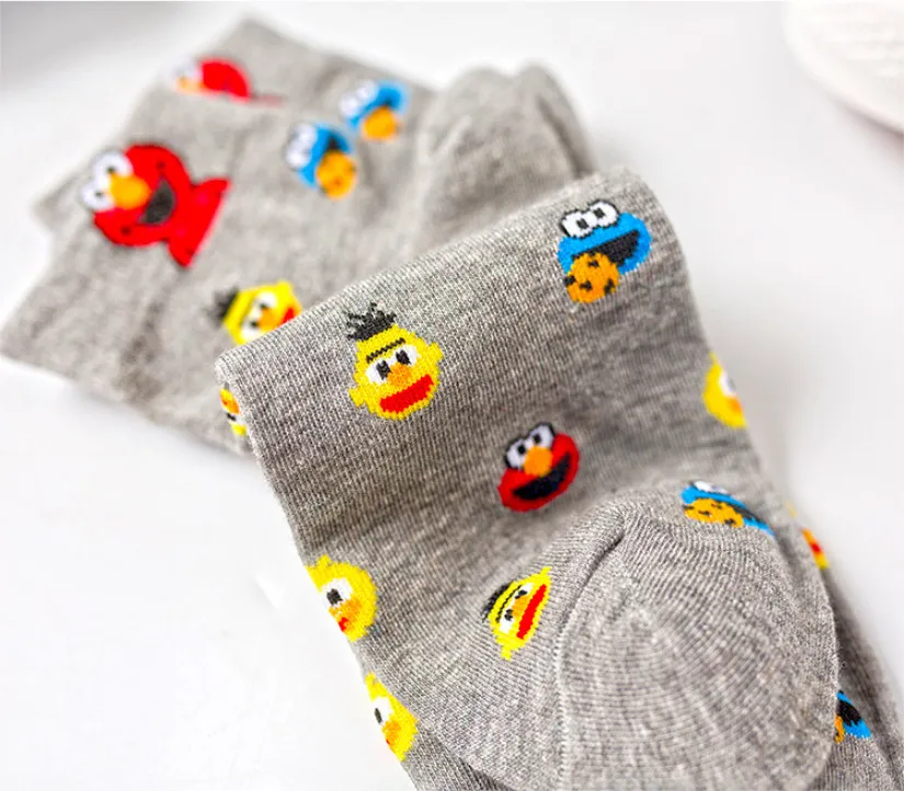 Korean Style Cartoon Women Socks Middle Tube Ins Fashion Funny Socks Cotton Stitch Cute Mujer Calcetines Meias for Autumn 53