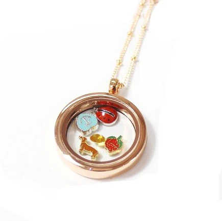 

30MM Rose Gold Round Shaped Memory Locket ,10Pcs/lot , Free Shipping