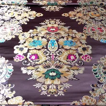 Китайский традиционный Шелковый женский халат парча 75 см полиэстер кофейная спинка с красным золотым зеленым синим большим позиционированным узором