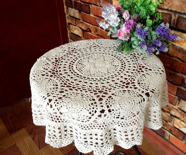 Hand Crochet Openwork Lace Tablecloths Drape Round Coffee Table Hand Crochet Openwork Lace Tablecloths Drape Round Coffee Table Cloth Furniture Cover Cotton Doilies Sofa Towel