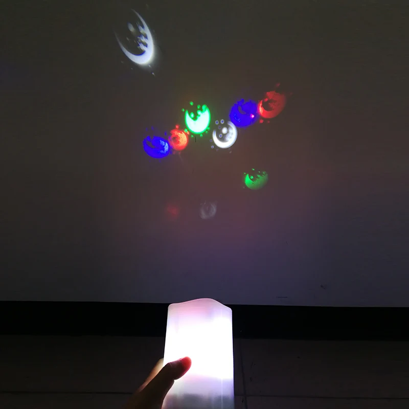 

Newest Projection Lamp Flameless LED Candle Battery Operated with Candy Moon Projection Remote Control