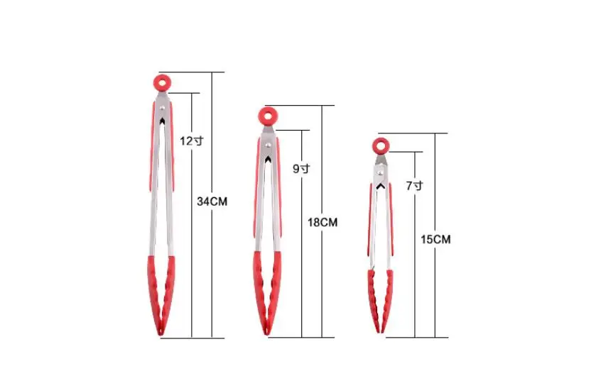 3 шт./компл. барбекю инструменты Еда Класс силиконовые Еда щипцы Нержавеющая сталь силиконовая посуда Кухня Пособия по кулинарии Тонг зажим аксессуары