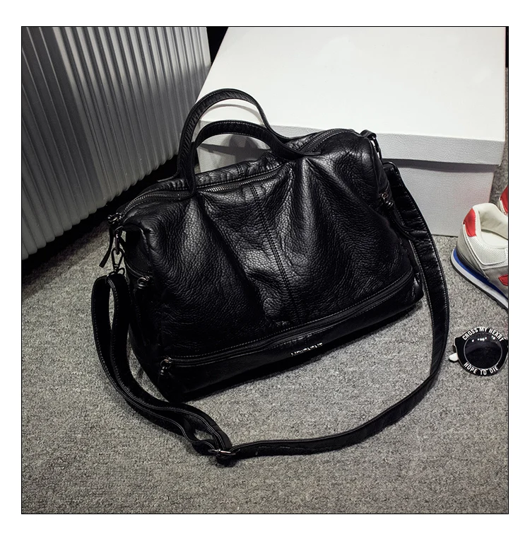 Большая вместительная женская сумка, сумка через плечо, сумка-тоут из искусственной кожи, мотоциклетные сумки-мессенджеры, повседневные сумки, сумки с верхней ручкой