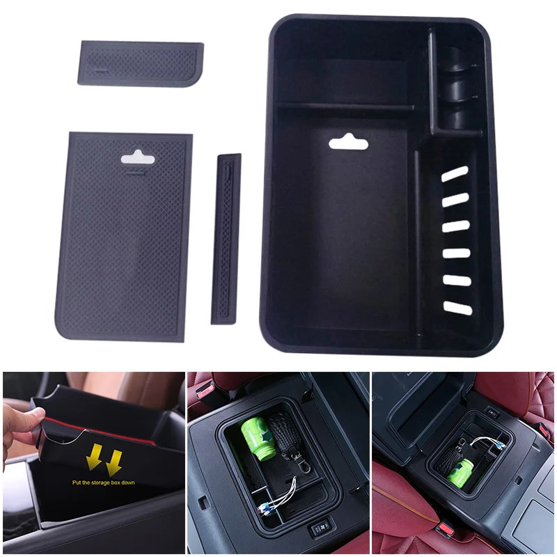 Car Armrest Storage Box Holder for Nissan Patrol Y62 2010 2018 Center Console Organizer Tray