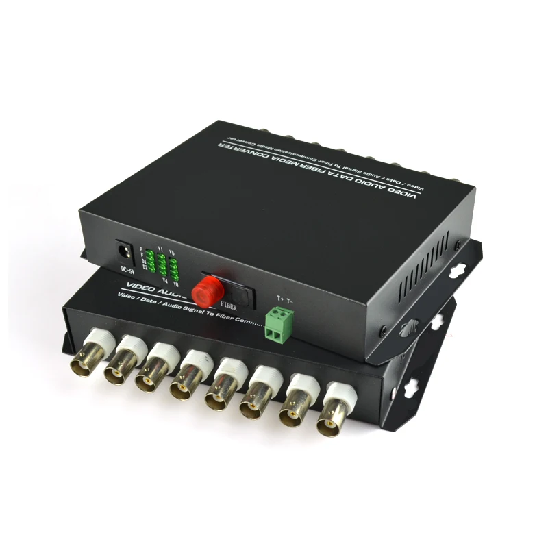 

8 Channel Digital Video Optical Fiber Media Converters Transmitter/Receiver with RS485 data For Security system CCTV Cameras