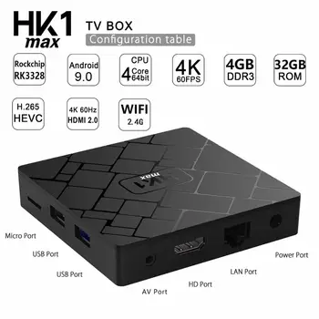 

XGODY HK1 MAX RK3328 Quad-Core Smart TV Box 3D Video Android 9.0 Media Player 4GB 32GB 2.4G WIFI Youtube 4K HD Set Top Box