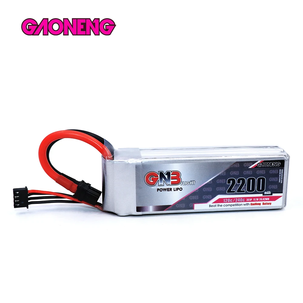 

Gaoneng GNB 2200mAh 3S 11.1V 120C/240C Lipo Battery With XT60 Plug For 450 Size Helicopter RC FPV Racing Drone parts