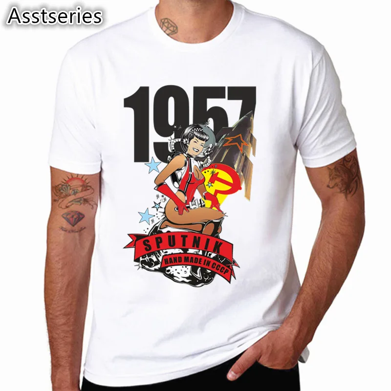 

CCCP USSR Gagarin Tshirt New Design Printed Summer O-neck Men's T Shirt Cool Short Sleeve Men Clothing