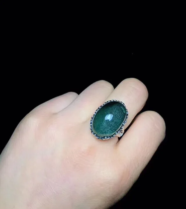 Natural Green Phantom Quartz Crystal Adjustable Ring (6)
