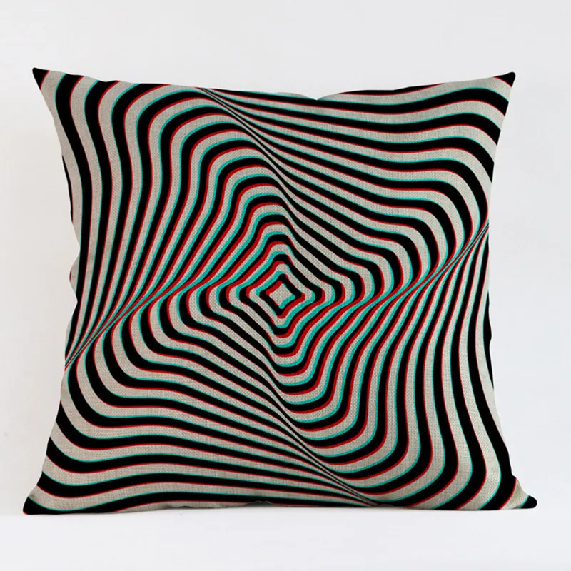 Black White Geometry Stripe Decorative Throw Pillows Case Linen Cotton