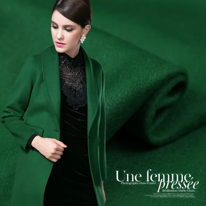 Hot Sale Fashion Emerald Green Doublesided Cashmere Fine Wool Fabric