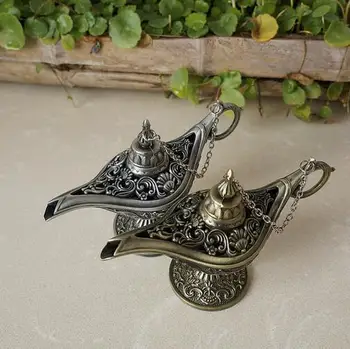 

Hot Sale Fairy Tale Aladdin Magic Lamps Tea Pot Genie Lamp Vintage Toys Home Decoration For Children Gifts