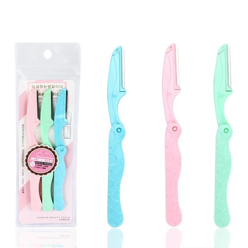 

3pcs per Set Women Facial Face Razor Eyebrow Trimmers Blades Shaver Knife Blade Eye Brow Shaping Hair Remover Cosmetic Tool
