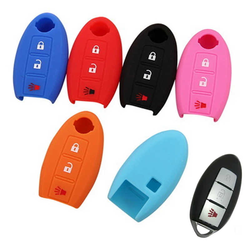 

Key Case For Car Smart Silicone Key Cover For Nissan X-Trail Qashqai Teana SENTRA GTR High Quality 6 colors Car Styling