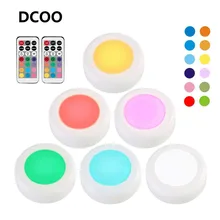 DCOO Rgb 12 цветов под шкаф светильник с регулируемой яркостью для кухни светодиодный шайба светильник s беспроводной шкаф лестница Прихожая ночник
