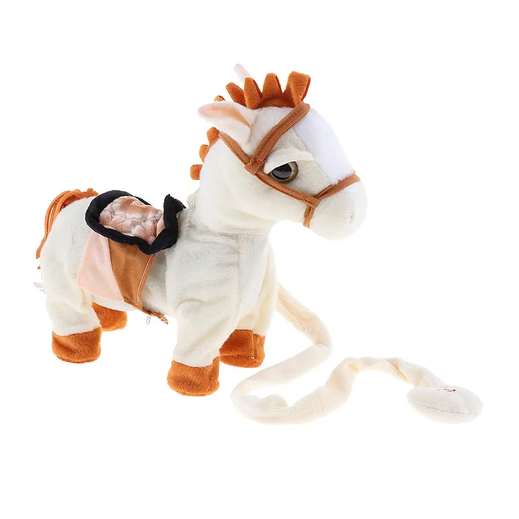 Plush Pony Toy Electronic Horse Doll Singing Dancing Stuffed Animal Educational Toys Birthday Gift for Children Kids Toddler