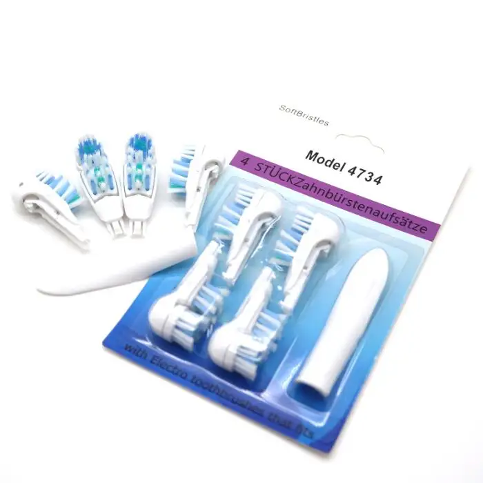 4pcs/pack 4734 Model Battery Toothbrush Head Soft Bristles Replacement for Oral B Dual Clean Complete Brush Heads 4pcs/pack 4734 Model Battery Toothbrush Head Soft Bristles Replacement for Oral B Dual Clean Complete Brush Heads