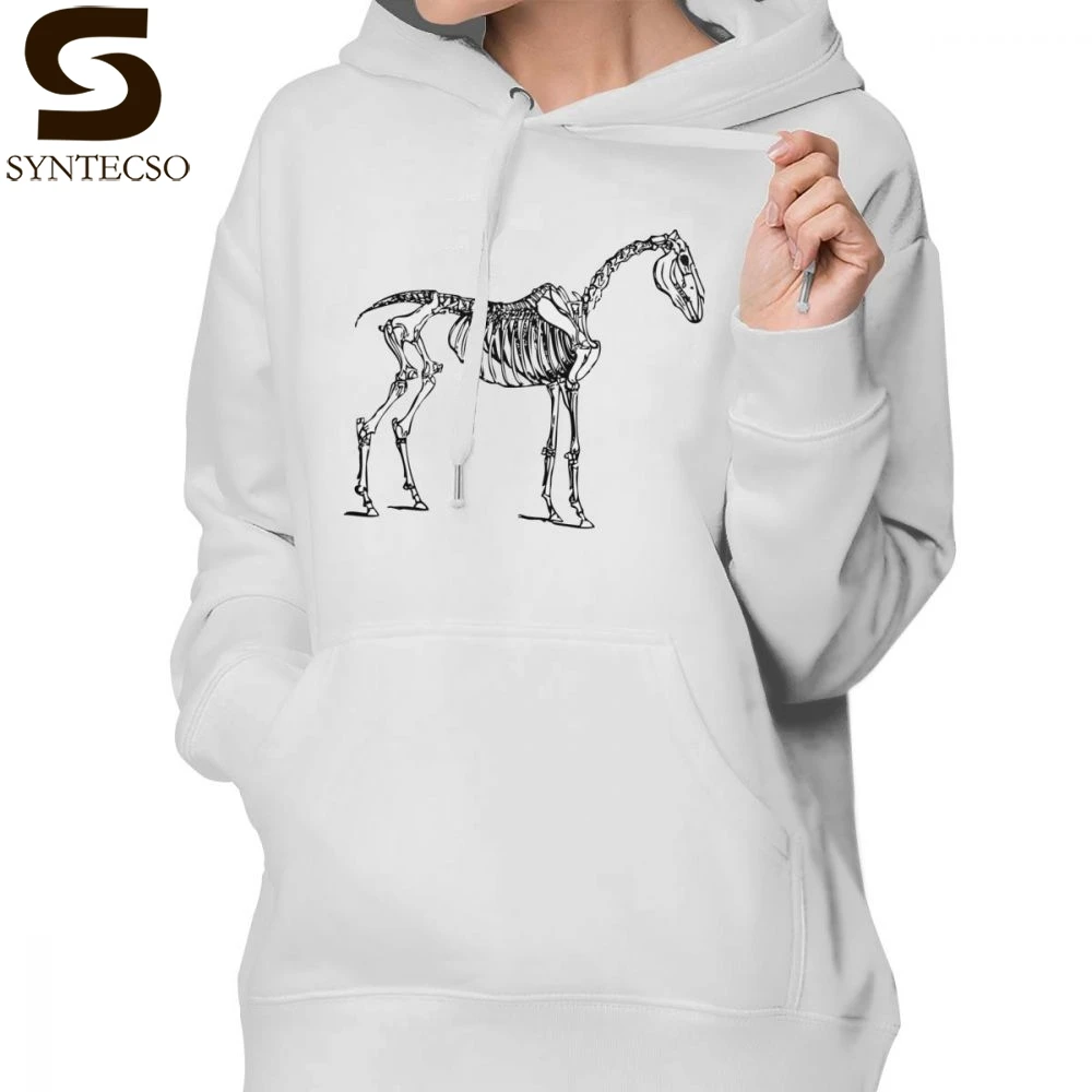 

Horse Skeleton Hoodie Skeleton Horse Hoodies Cotton Graphic Hoodies Women XXL Long Sleeve Blue Street wear Pullover Hoodie