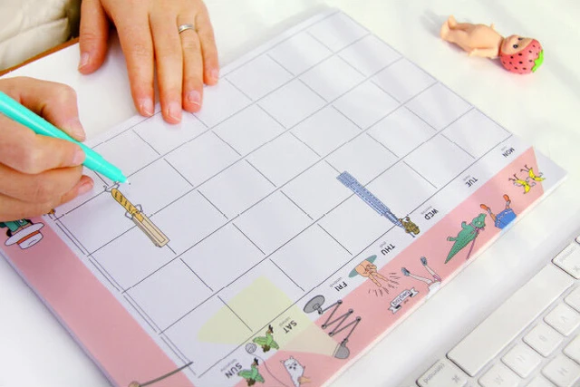 cute monthly organizer planner desk note pad business schedule to do