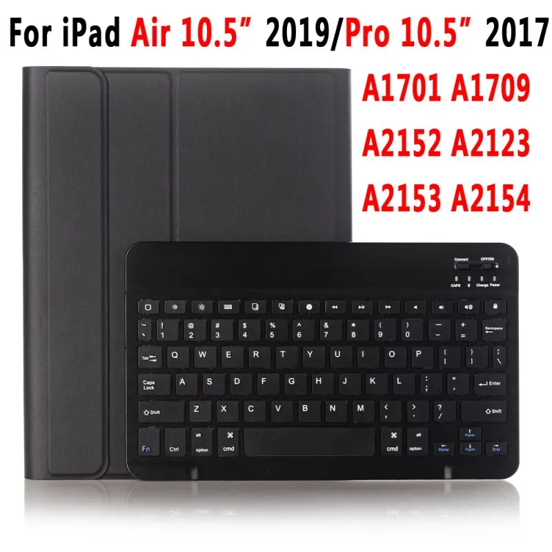 Тонкий беспроводной Bluetooth клавиатура карандаш Слот Чехол для Apple iPad 9,7 Air 1 2 3 10,5 Pro 11 Pro 12,9 крышка - Цвет: Black for 10.5 inch