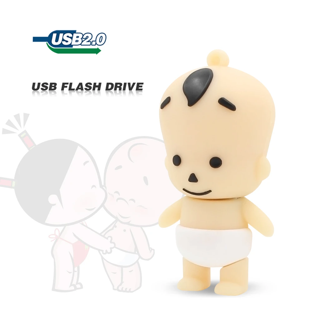

wholesale 2018 new Freeshipping silicone smile baby cartoon theme of creative U Disk 8GB 16GB 32GB 64GB usb flash drive pendrive