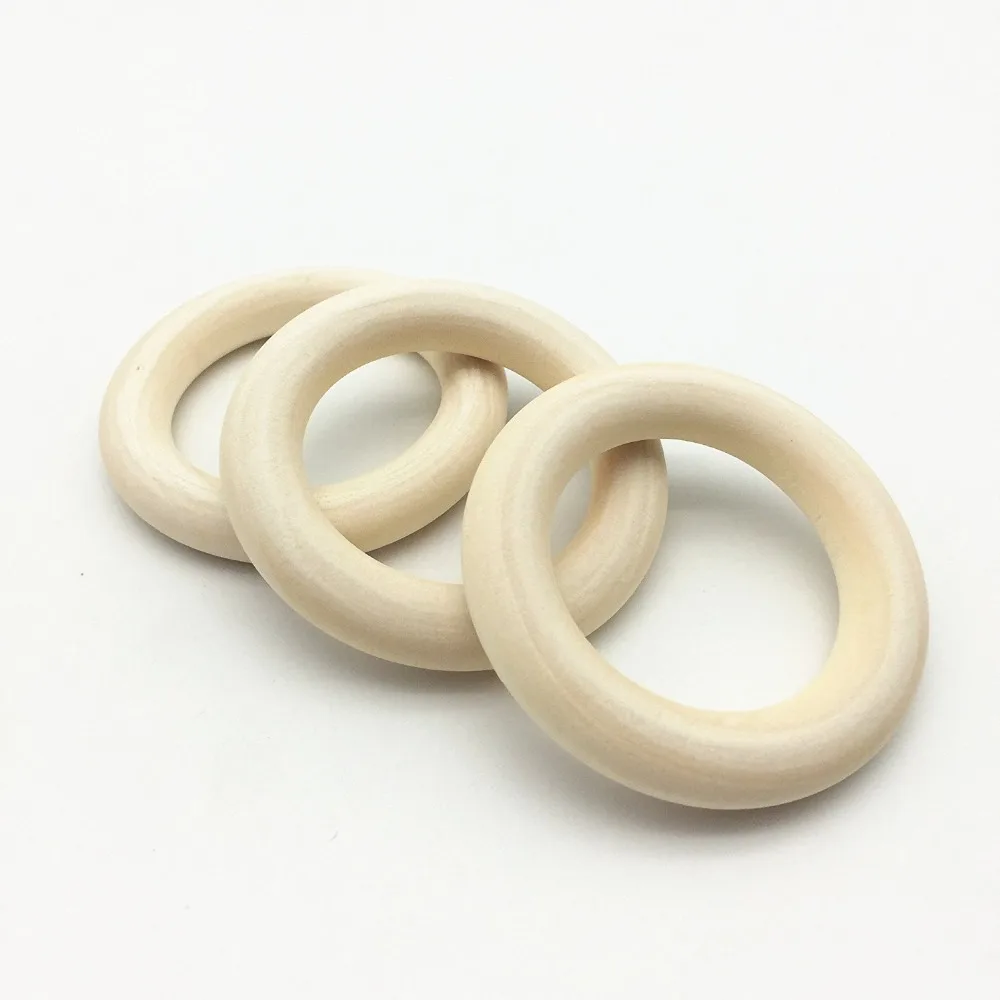 

2pcs Natural Color Wood Circle Unfinished Ring for DIY Projects Pendant Connectors Jewelry Making 50mm