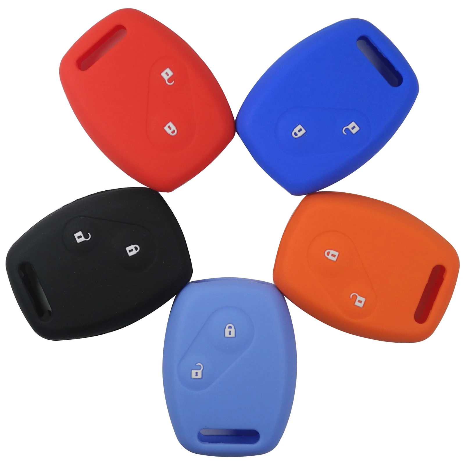 

jingyuqin Remote 2b Car Key Case Silicone For HONDA Accord Civic CRV Pilot Key Cover Holder Styling