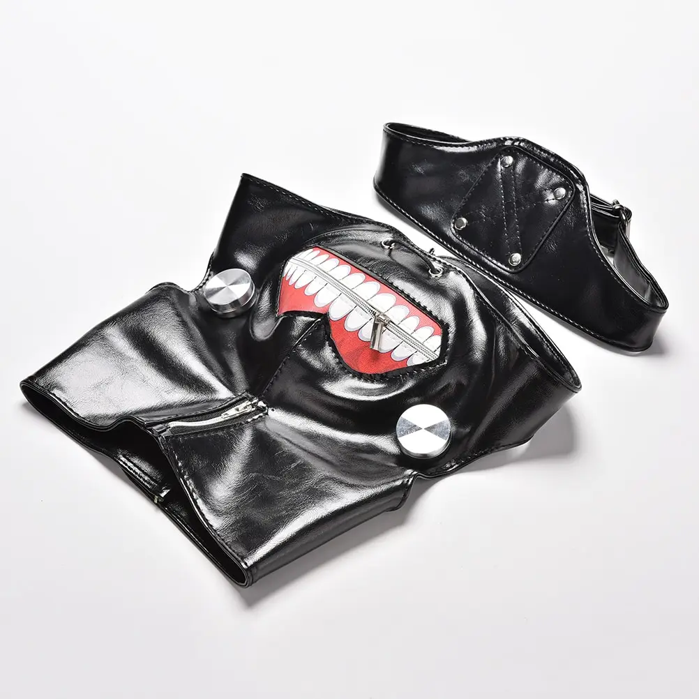 

Hot sale 1pc Cosplay Masks Tokyo Ghoul Kaneki Ken Adjustable Zipper Faux Leather Mask Halloween Supplies Jewelry Tool