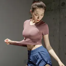 Футболки с коротким рукавом летние спортивные рубашки круглый вырез чистый цвет высокая эластичность мягкие удобные тренировки мягкие быстросохнущие рубашки