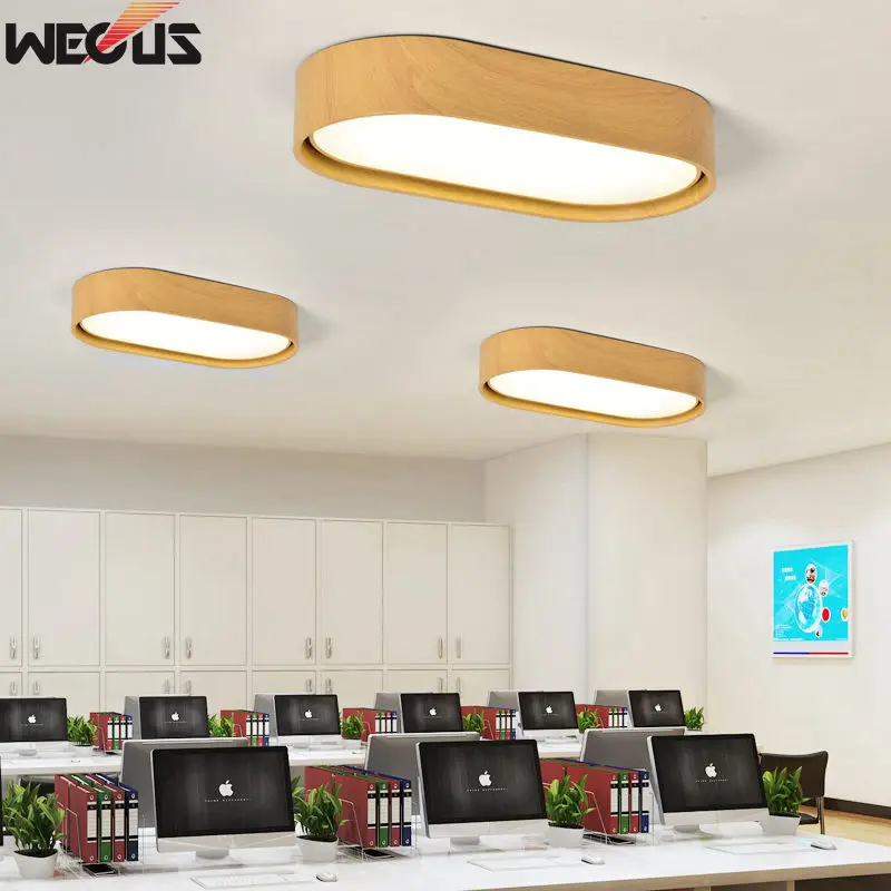 

Double-layer wood strip long office light, creative wood grain art ceiling light LED light, study / aisle / corridor / lamps