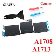 Giausa bateria genuína a1713, para apple macbook pro 13 ''a1708 2016 2017, ferramentas gratuitas