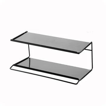 

Iron wall Makeup Organizer Two-Layers towel rack Cosmetic Organizer Makeup Box Lipstick Makeup Storage Bathroom Table Organizer
