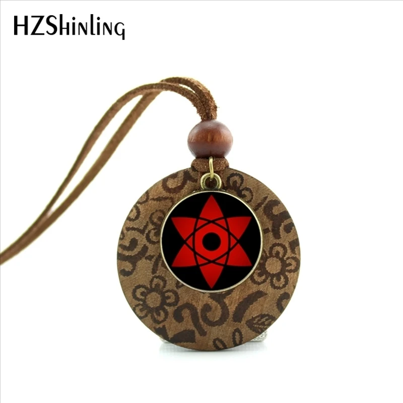 

2017 New Arrival Round Wooden Jewelry Naruto Shippuden Pendant Necklace Round Naruto Sharingan Eye Chain Necklace