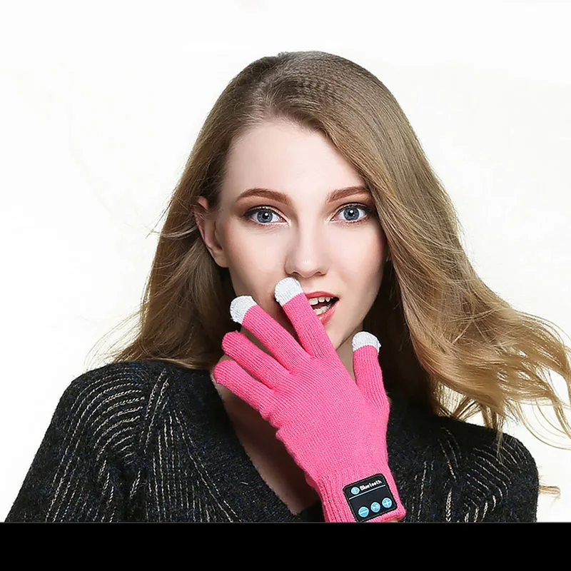 Вязаные теплые митенки зимние Bluetooth GlovesCall говорящий экран сенсорные перчатки мобильный телефон коврик полный палец перчатки для женщин