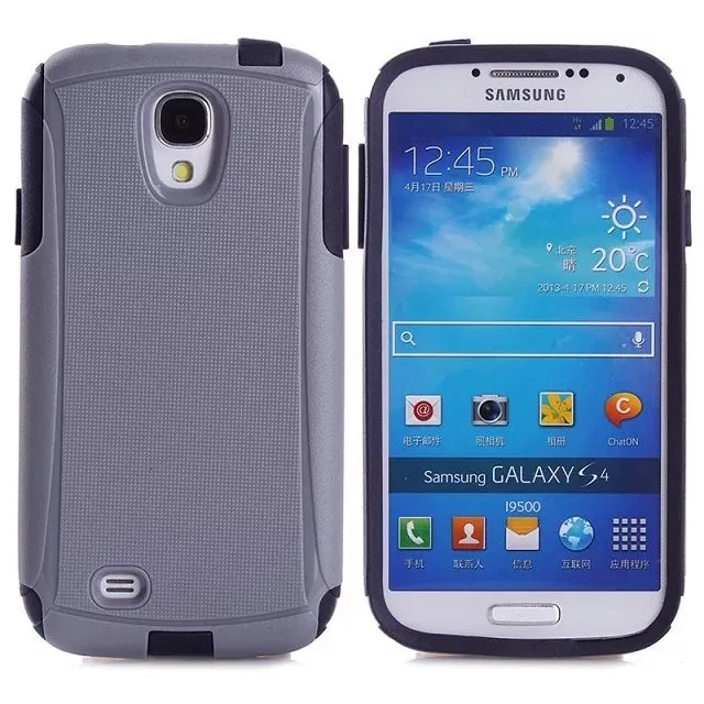 DHL,, высококачественный ПК+ ТПУ чехол для Samsung Galaxy S4 i9500. 2 в 1 шт+ ТПУ Жесткий чехол для Galaxy S4 i9500 100 шт/партия