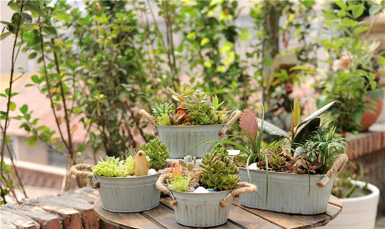 garden decoration pot metal old (22)