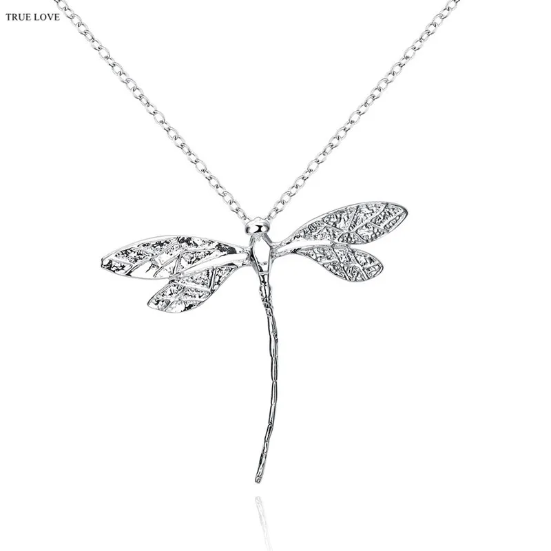 

P076 low price silver dragonfly pendant necklace fashion jewelry beautiful cute dance gifts for women Top Quality