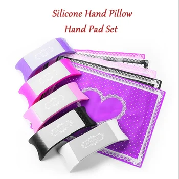 

Nail Art Salon Practice Silicone Pillow Hand Holder Cushion Lace Table Washable Mat Pad Foldable Washable Manicure Tool