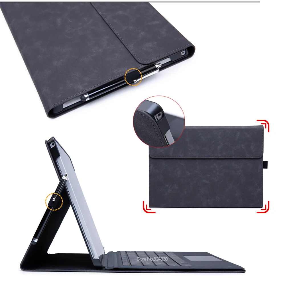 Чехол для ноутбука из искусственной кожи для microsoft Surface Pro 6, чехол для планшета, подставка для планшета, держатель для Surface new Pro 4/Pro 5, чехол для ноутбука