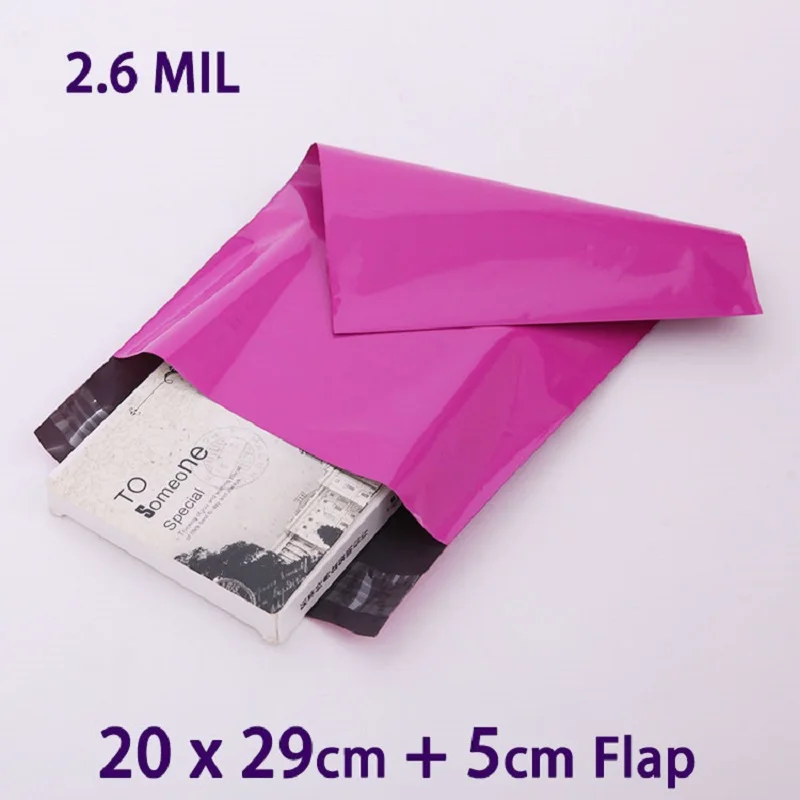 50Pcs Purple Poly Mailer Plastic Envelopes Mailing Bag 20x29cm Postal