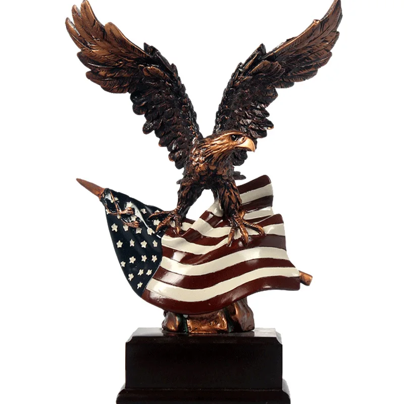 Us 4515 10 Offamerican Flag Eagle Art Decoration Flying Eagle Figurines Friend Gift For Living Room Adornment Animal Big Bird Miniatures In