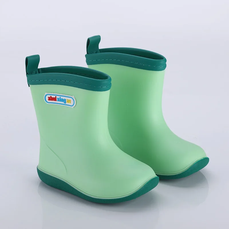 Kids Rubber Rain Boots for Girl Non-slip Boots Baby  Boys Waterproof Water Shoes Warm Children Rainboots Removable cotton cover 4