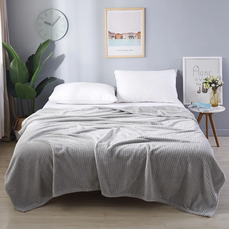 WHISM, супер мягкое фланелевое одеяло, плед, покрывало, постельные принадлежности, простыня, теплая спальная обертка, декоративные одеяла для дивана, домашний текстиль - Цвет: Gray