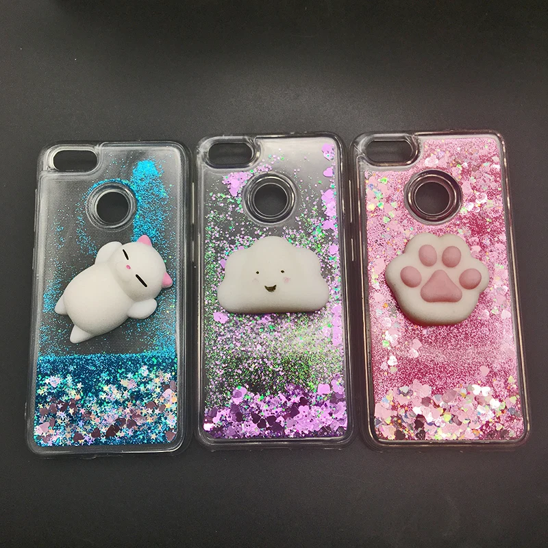 3d Squishy Cat Case For Huawei P8 P9 Lite 2017 Phone Case Liquid Glitter Paillette Sand Quicksand soft Honor 8 LITE Back Cover (5)