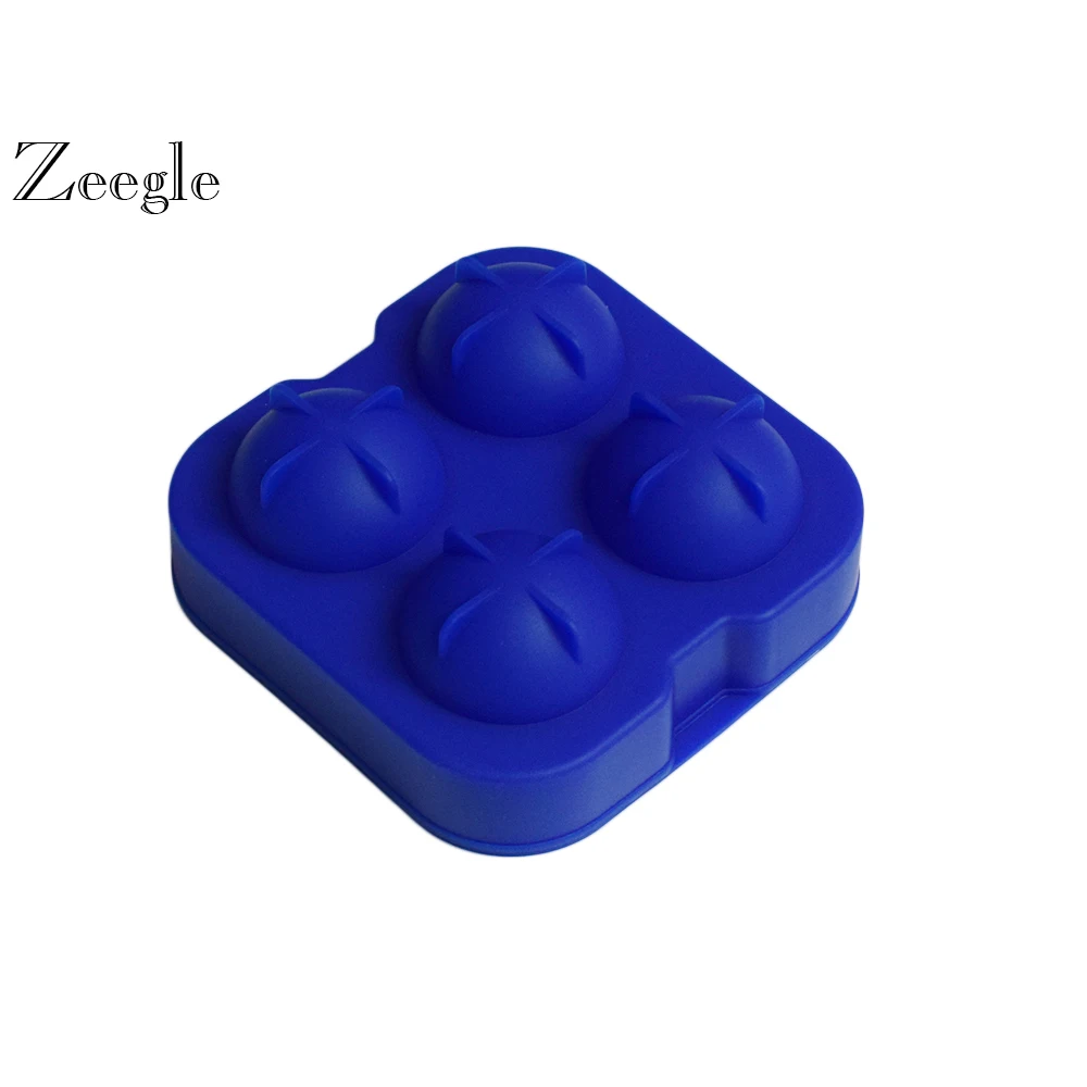 

Fashionable Silicone Round Ice Balls Maker Noverty Four Large Sphere Molds Creative Pudding Jelly Home DIY Ice Hockey Maker