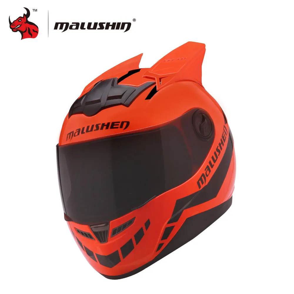 MALUSHUN для мужчин/wo для мужчин Cascos Para Moto флип-ап мотоциклетный шлем полное лицо гоночные шлемы Capacete Casque личность Moto Capacete - Цвет: orange